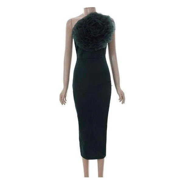 Ruffle Off-Shoulder Midi Dress - Image 3