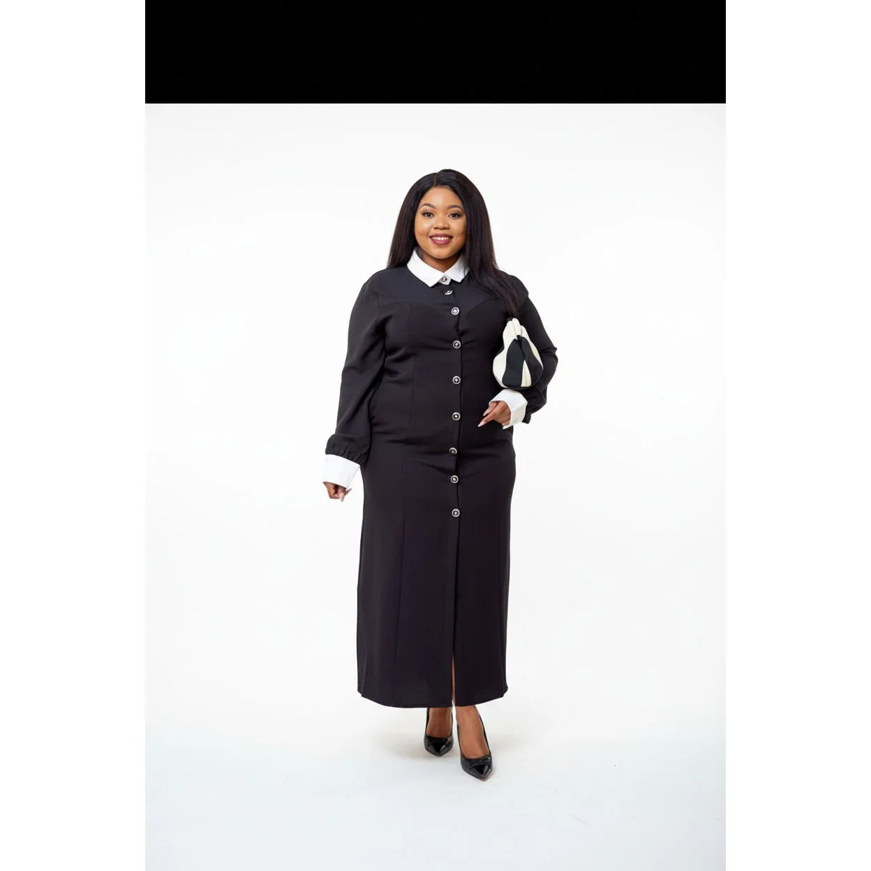 Collar Sleeve Fitted Fishtail Elegant Dress - Image 3