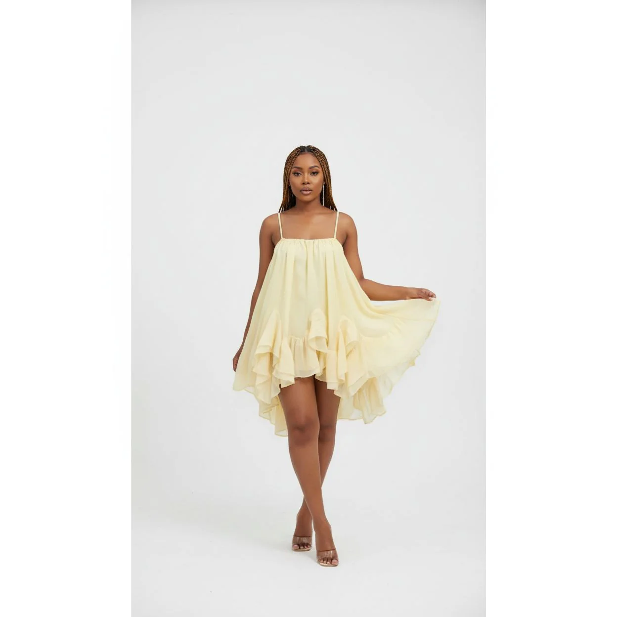 Ruffled Chiffon Mini Dress - Image 4