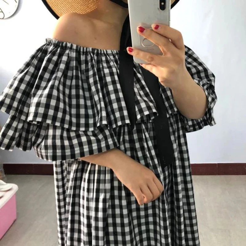 Ruffles Plaid Dress - Image 5