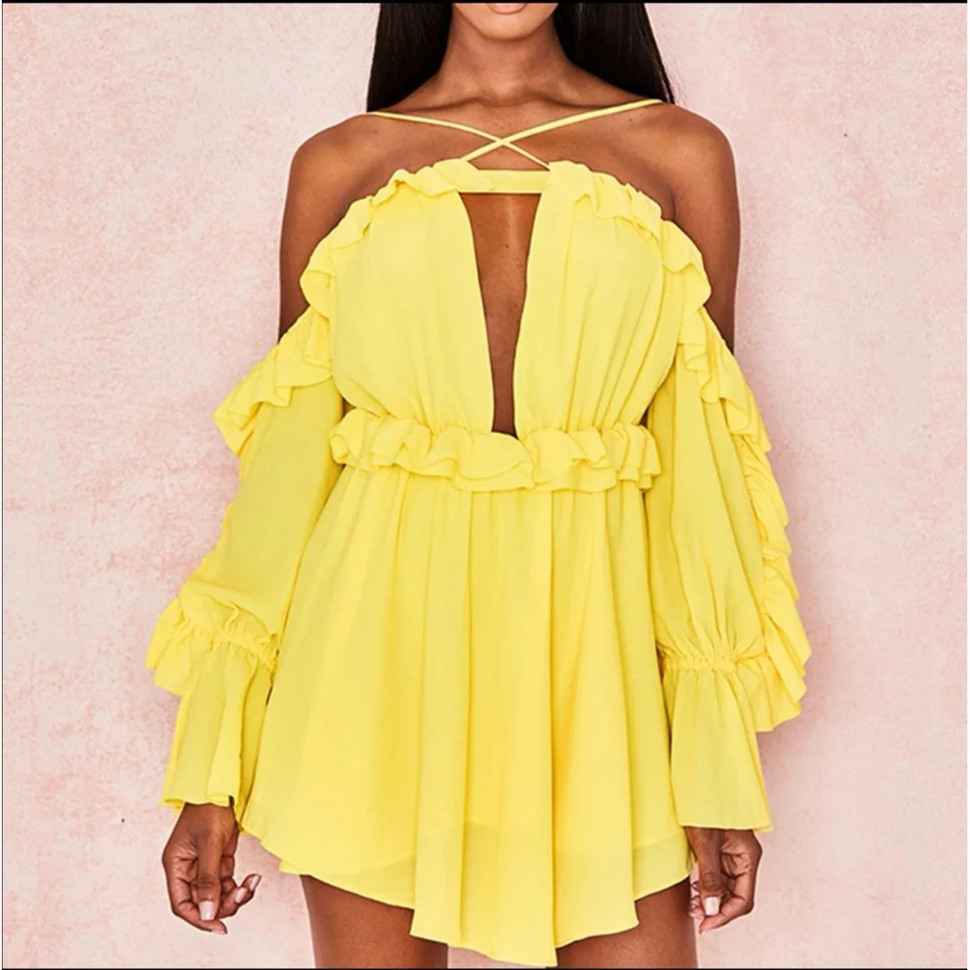 Ruffles Sexy Off the Shoulder Dress - Image 2