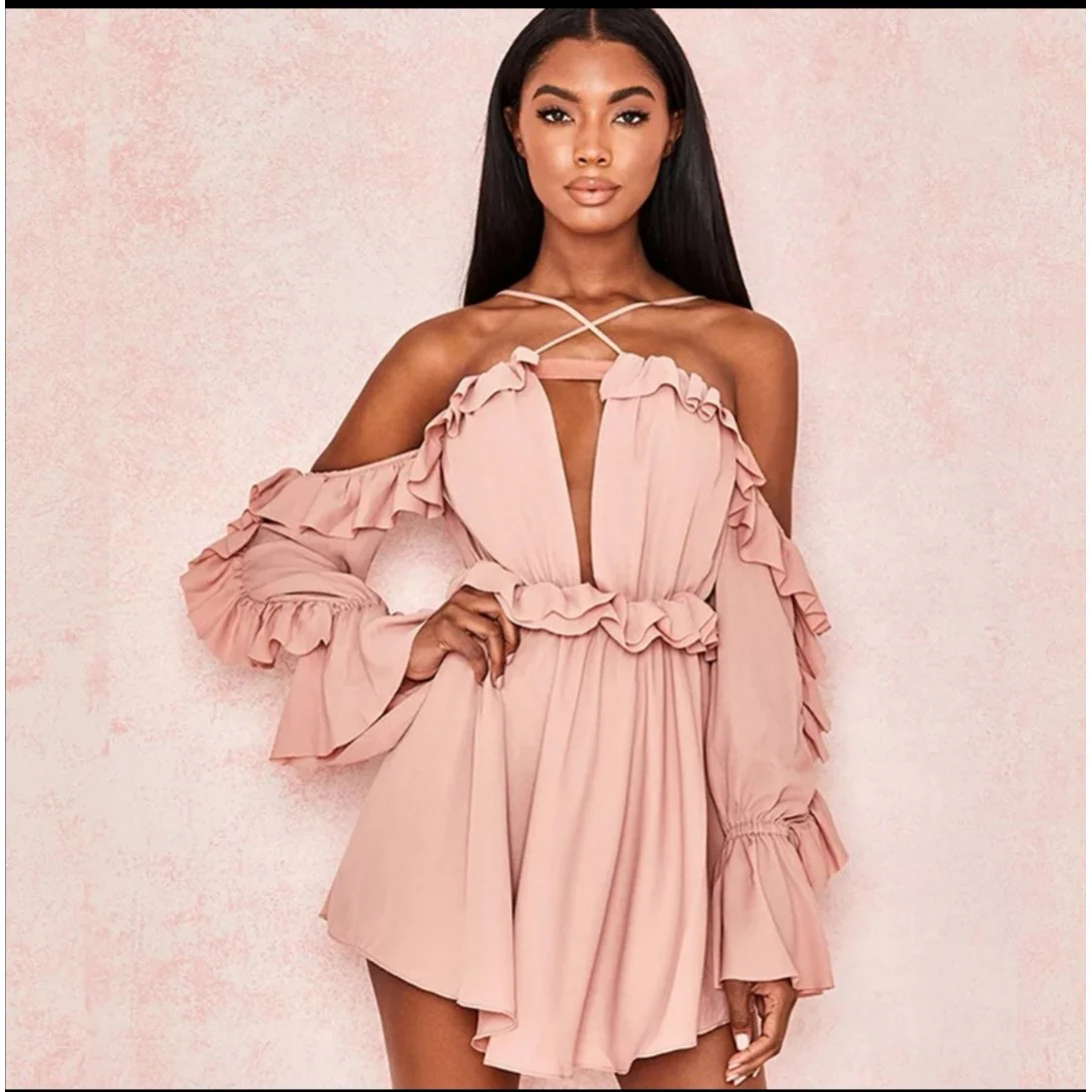 Ruffles Sexy Off the Shoulder Dress - Image 3