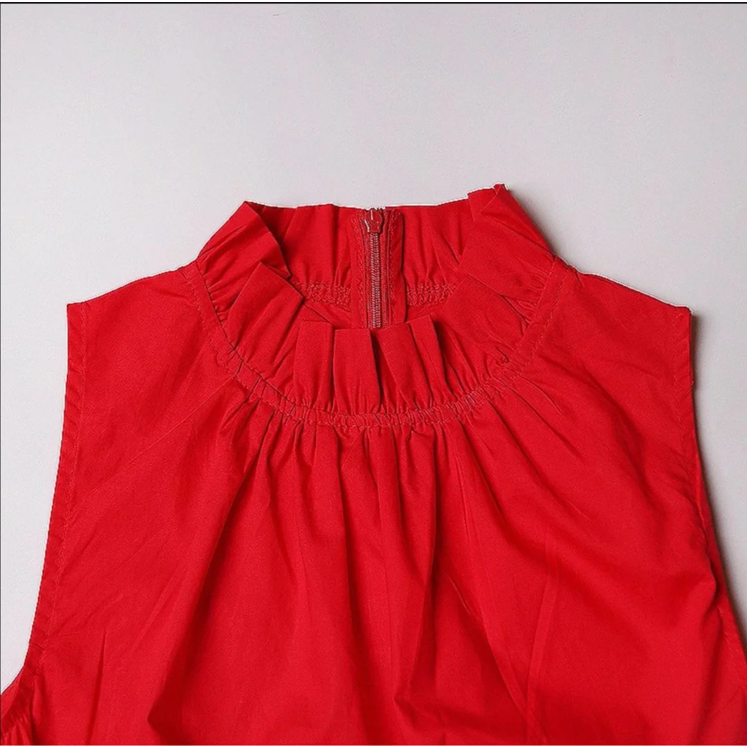 Ruffles Stand Collar Dress - Image 5