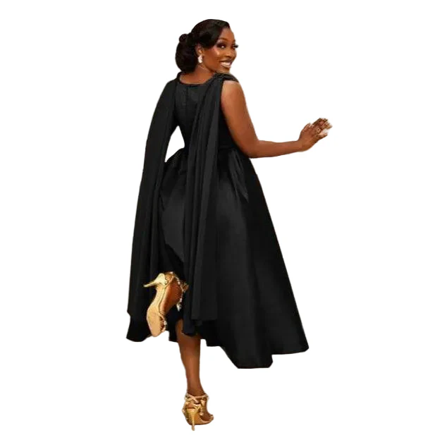 Satin A Line Maxi Homecoming Prom Dresses - Image 3