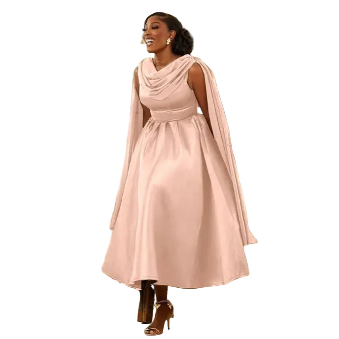 Satin A Line Maxi Homecoming Prom Dresses - Image 5