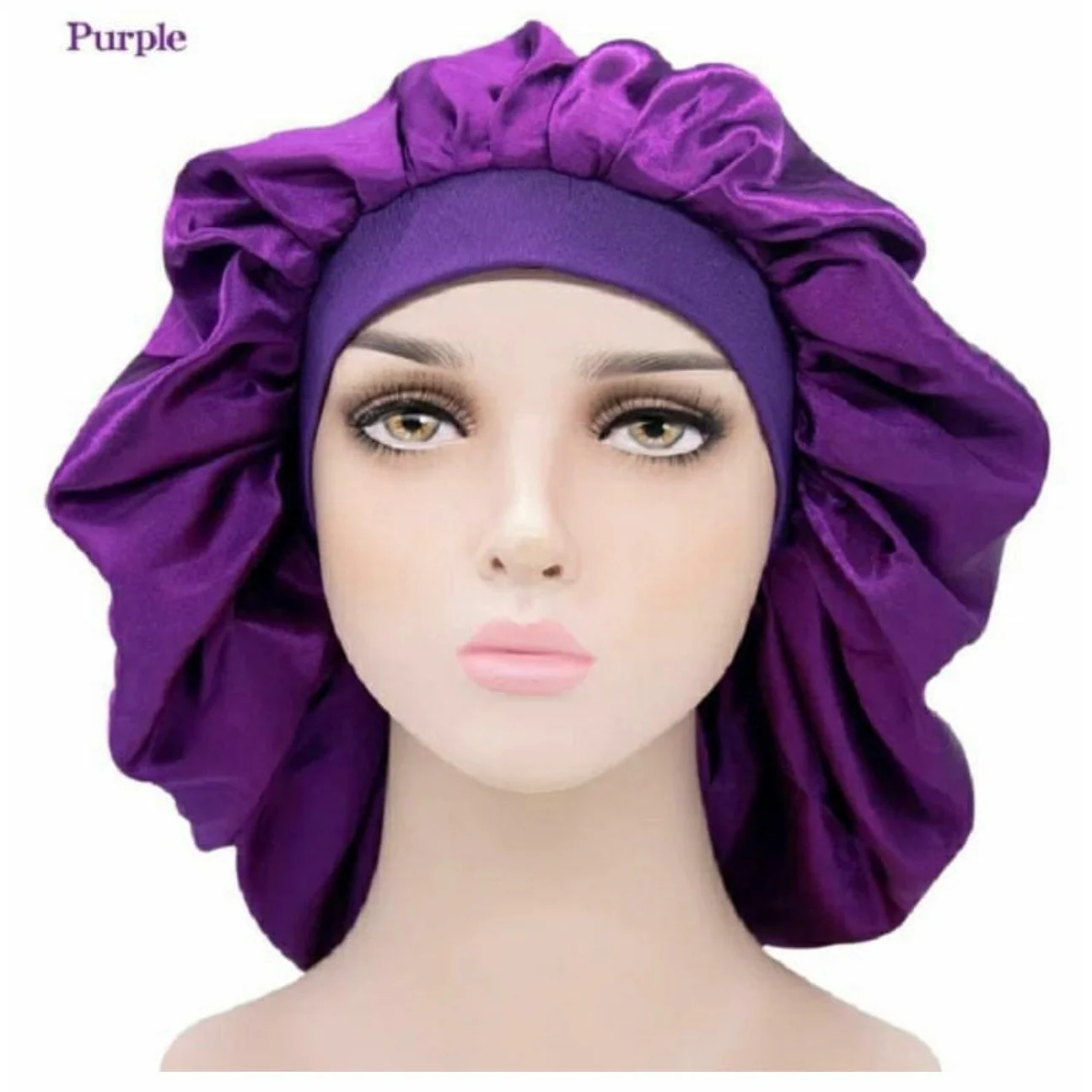 Satin Hair Bonnet Bed Hat Head Cover - Image 12