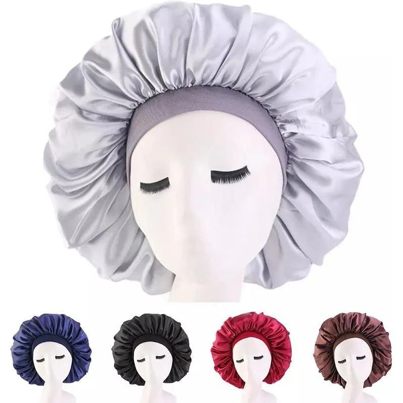 Satin Hair Bonnet Bed Hat Head Cover - Image 6