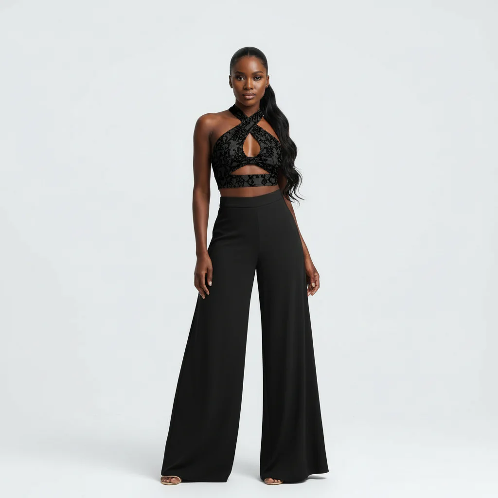 Satin Loose Wide Leg High Waist Sexy Pants - Image 4