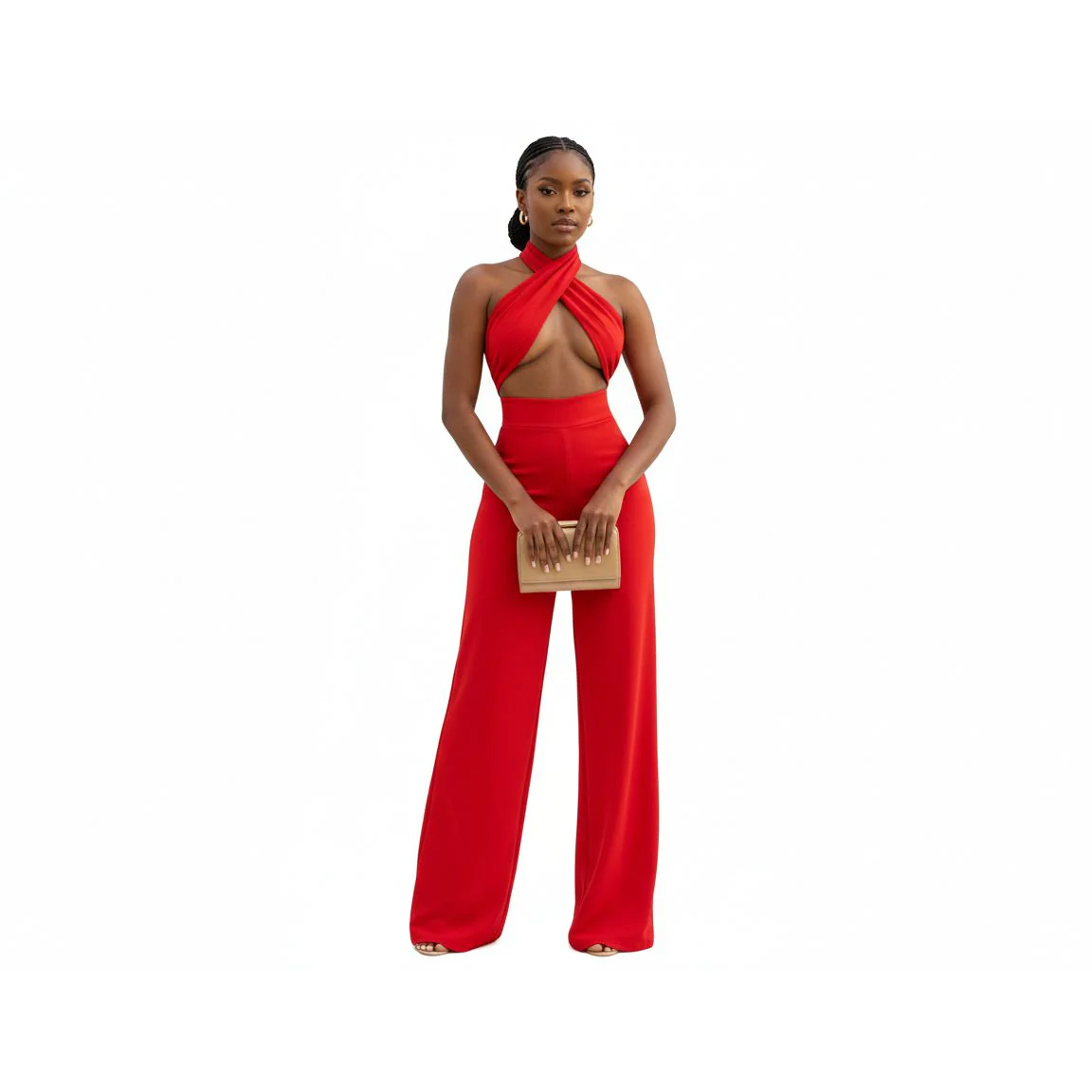 Satin Sexy Crop Top & Pants Set - Image 3