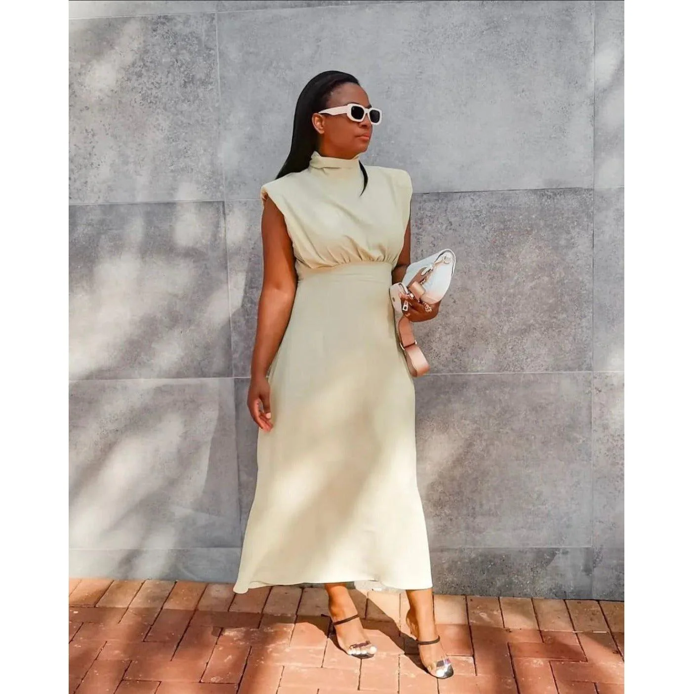 Satin Sleeveless Long Dress - Image 5