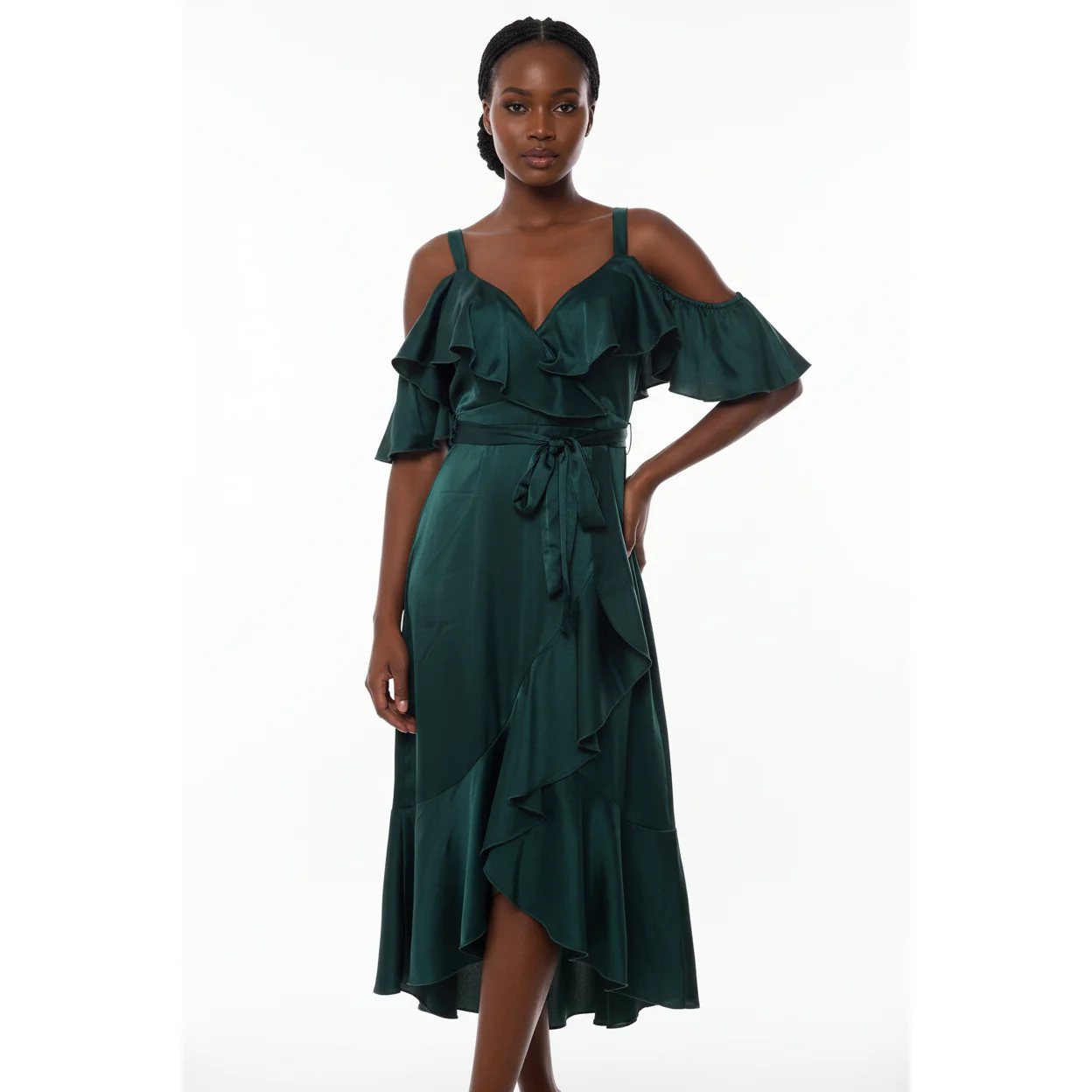 Satin V-Neck Sexy Dress