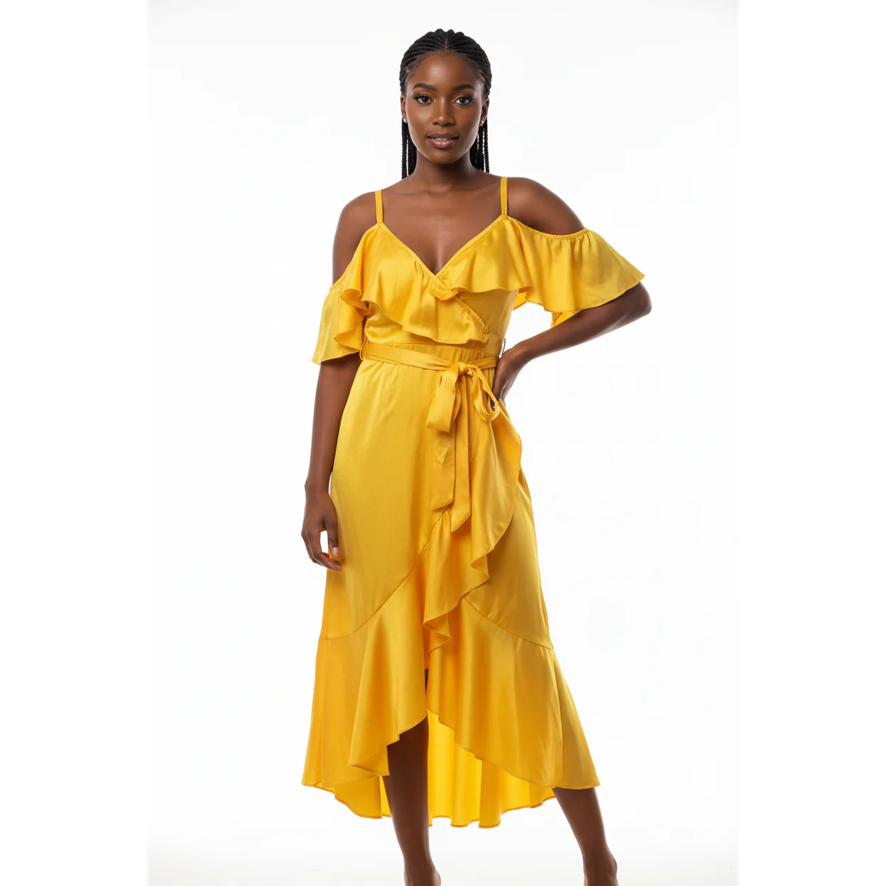Satin V-Neck Sexy Dress - Image 2
