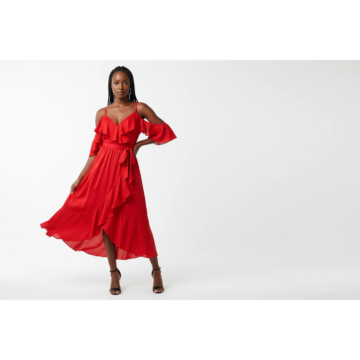 Satin V-Neck Sexy Dress - Image 3