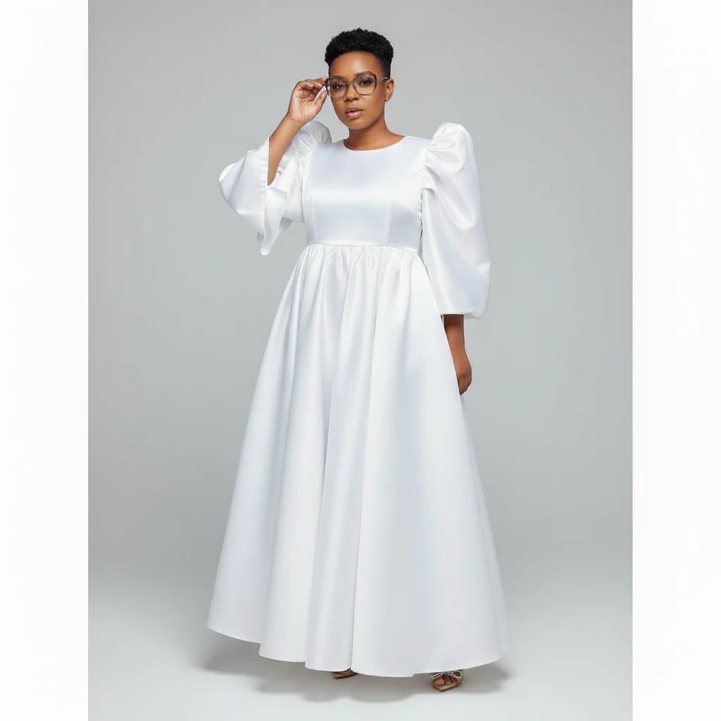 Satin Wide Open Arm Dress - Image 2
