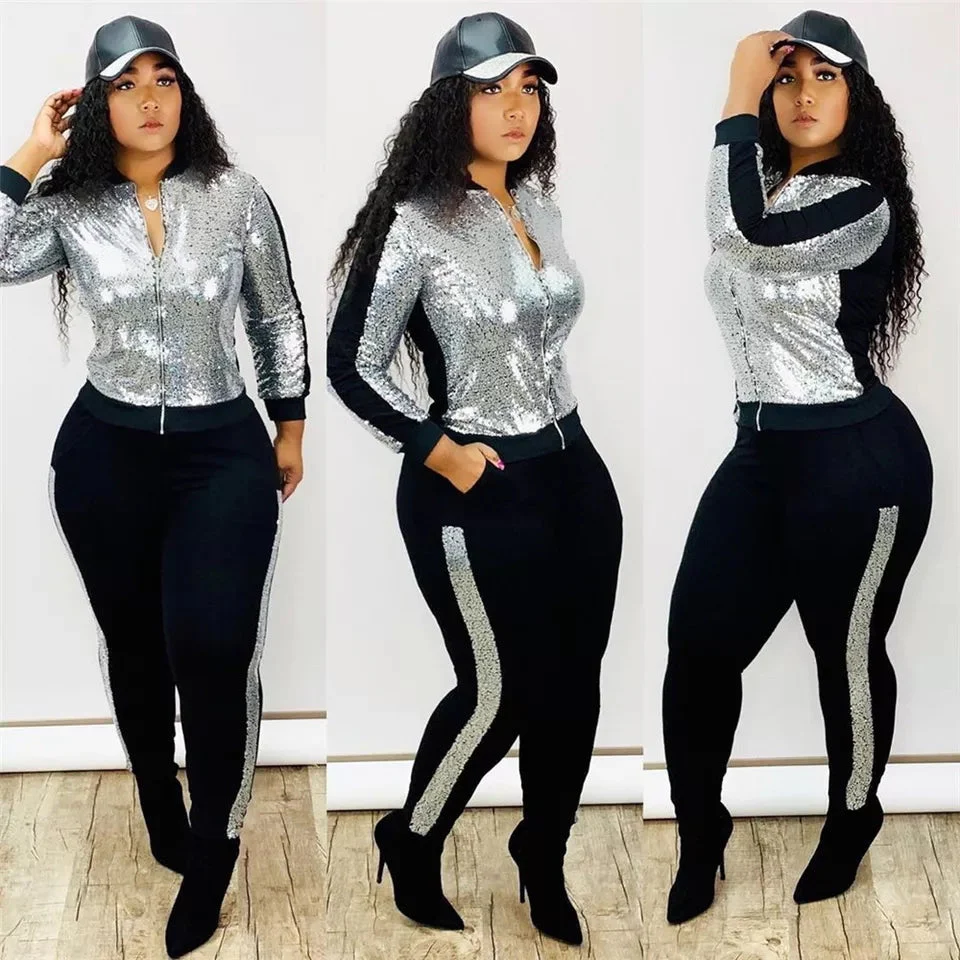 Sequin 2 Piece Set Women Tracksuit - Image 2