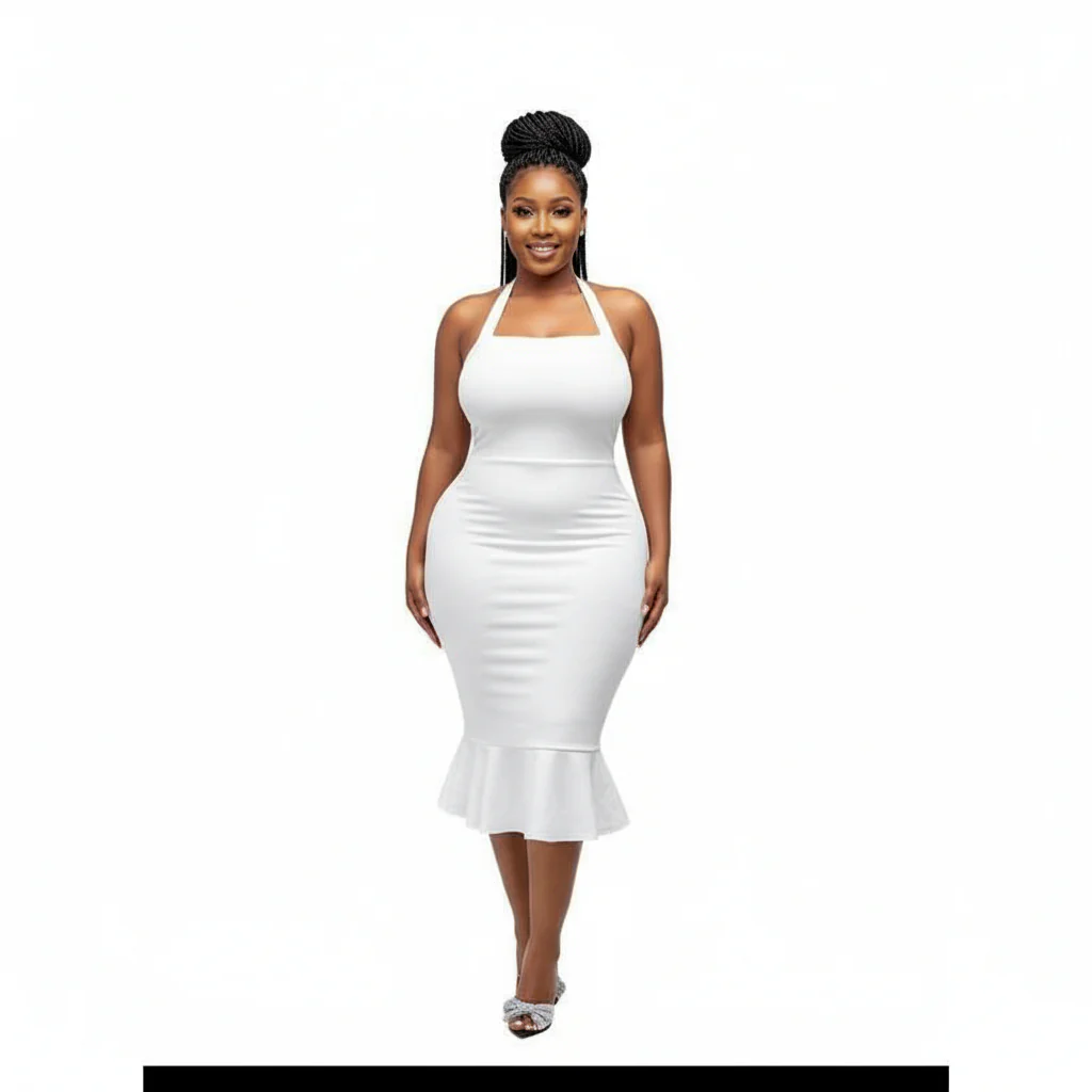 Sexy Bodycon Halter Neck Dress - Image 3
