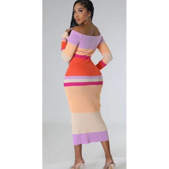 Sexy Bodycon Off Shoulder Dress - Image 3
