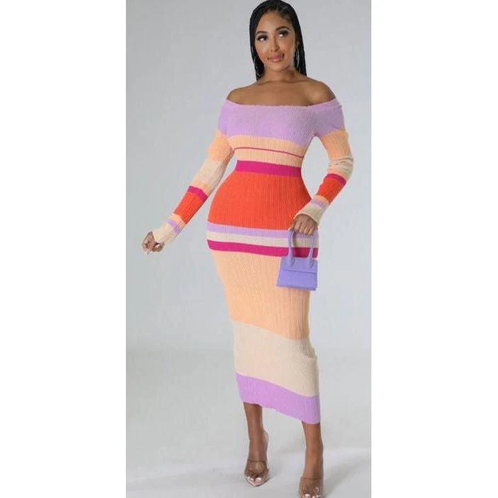 Sexy Bodycon Off Shoulder Dress - Image 4