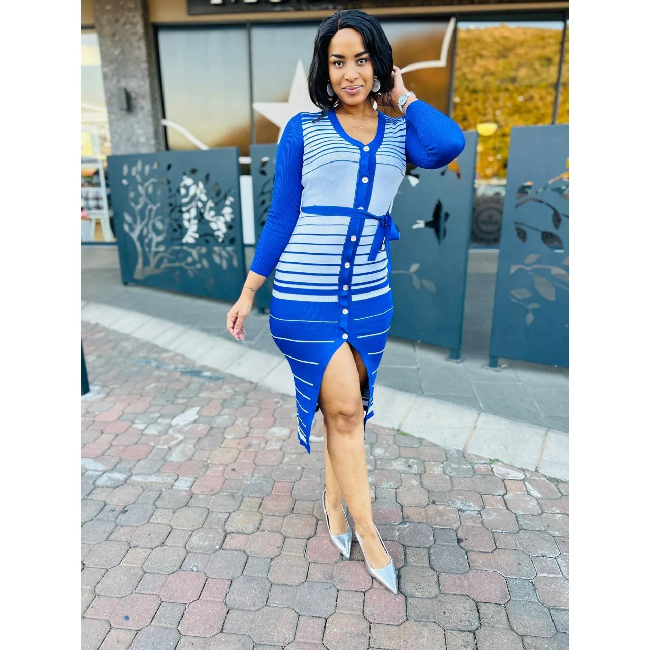 Sexy Buttoned Knitted Dress - Image 5