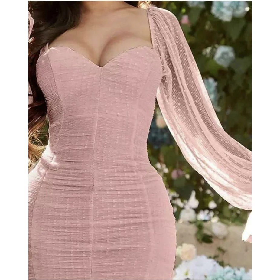 Sexy Chiffon Square Collar Dress - Image 3