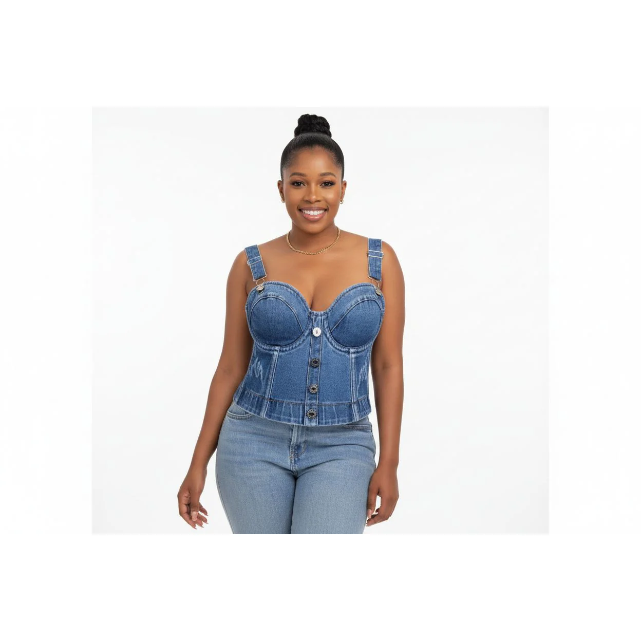 Sexy Denim Crop Top - Image 2
