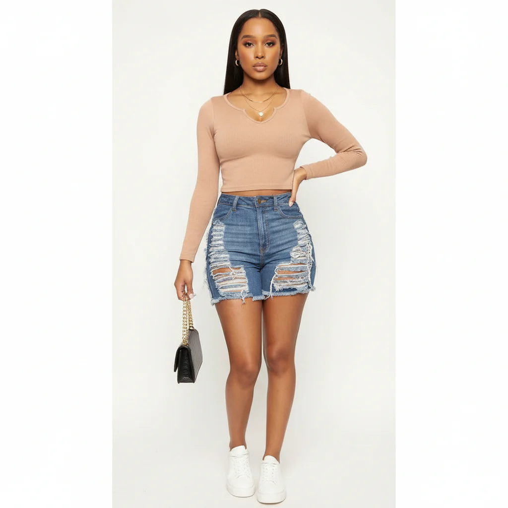 Sexy Denim Ripped Short Pant