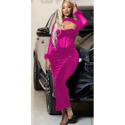 Sexy Feather Sleeves Dress - Image 2