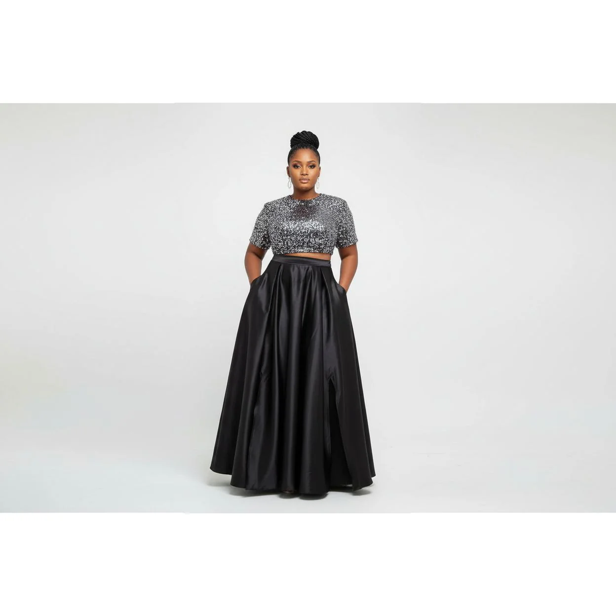 Sexy Glitter Crop Top & Skirt Set