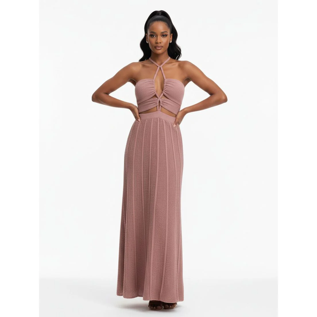 Sexy Halter Knitted Dress - Image 6
