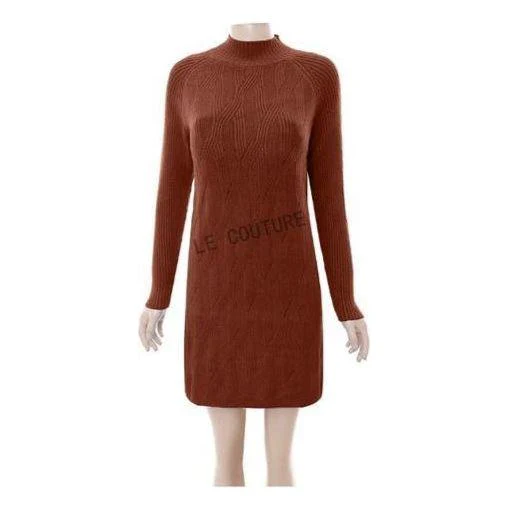 Sexy Knitted Long Sleeve Dress - Image 2