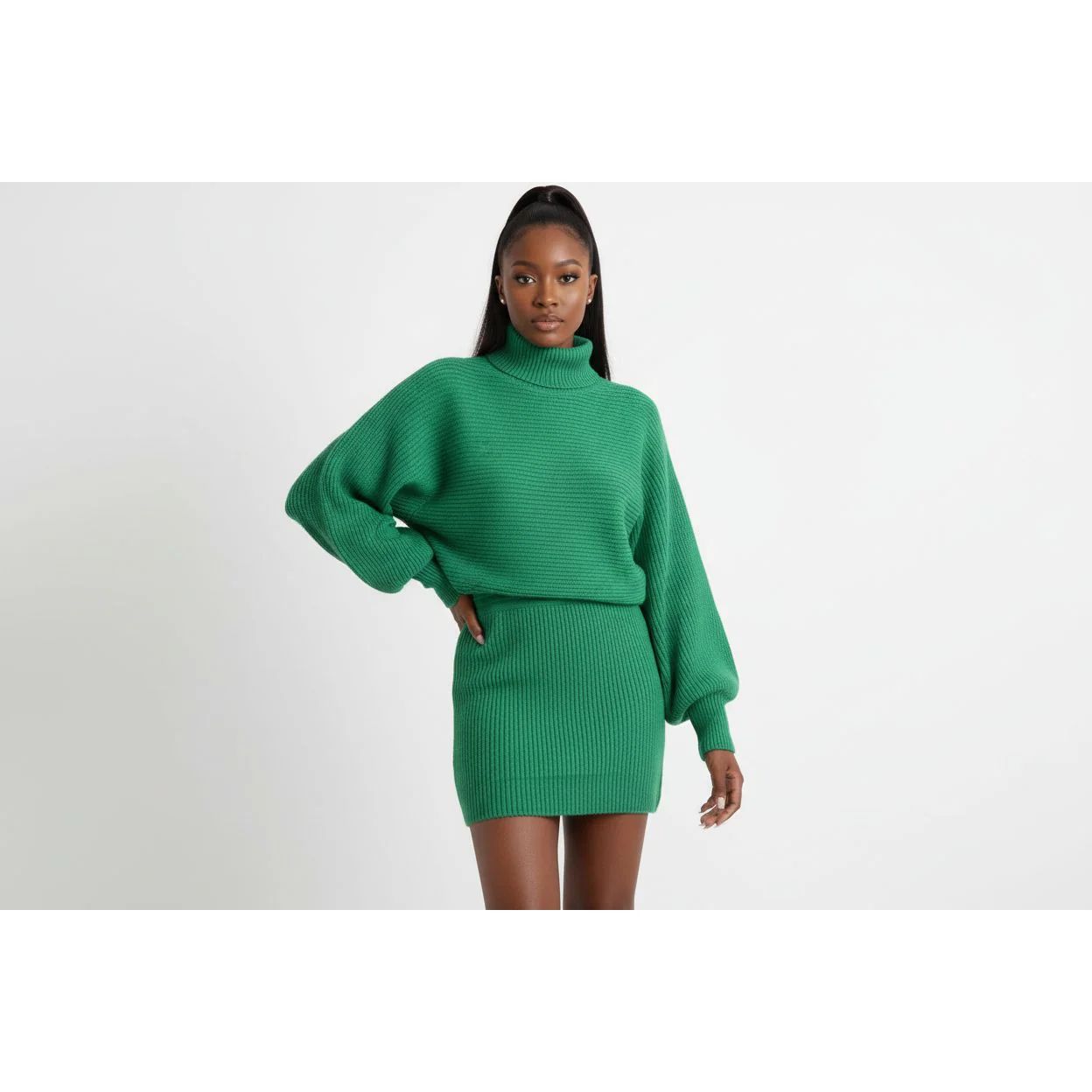 Sexy Knitted Top and Mini Skirt Set - Image 3