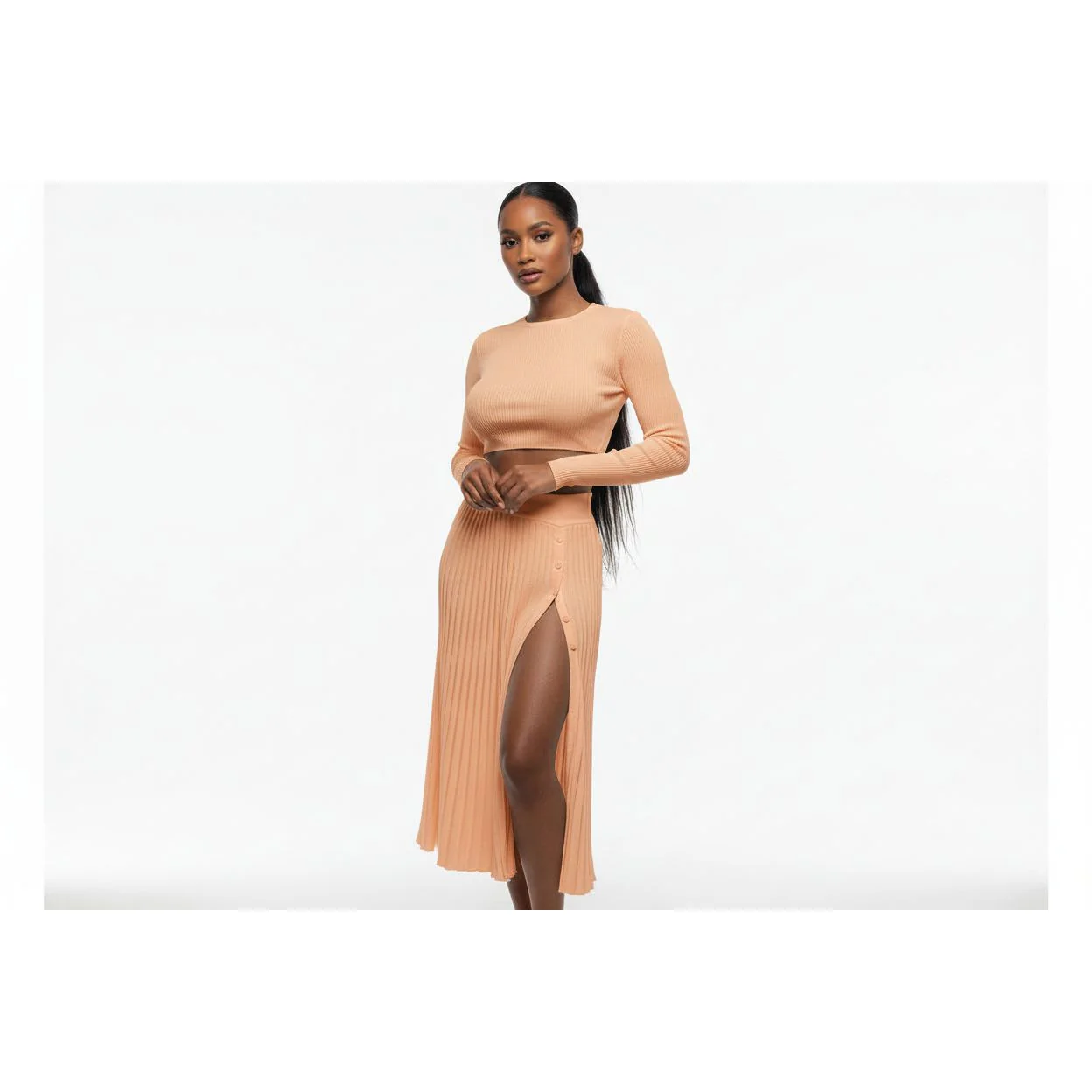 Sexy Knitted Top & Skirt Set - Image 2