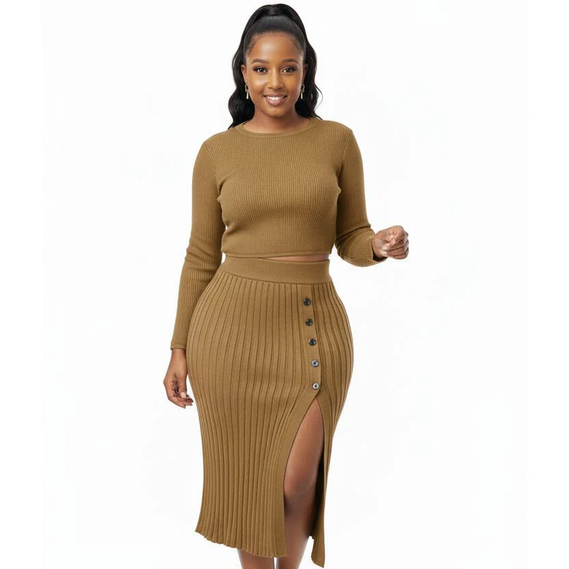 Sexy Knitted Top & Skirt Set - Image 4