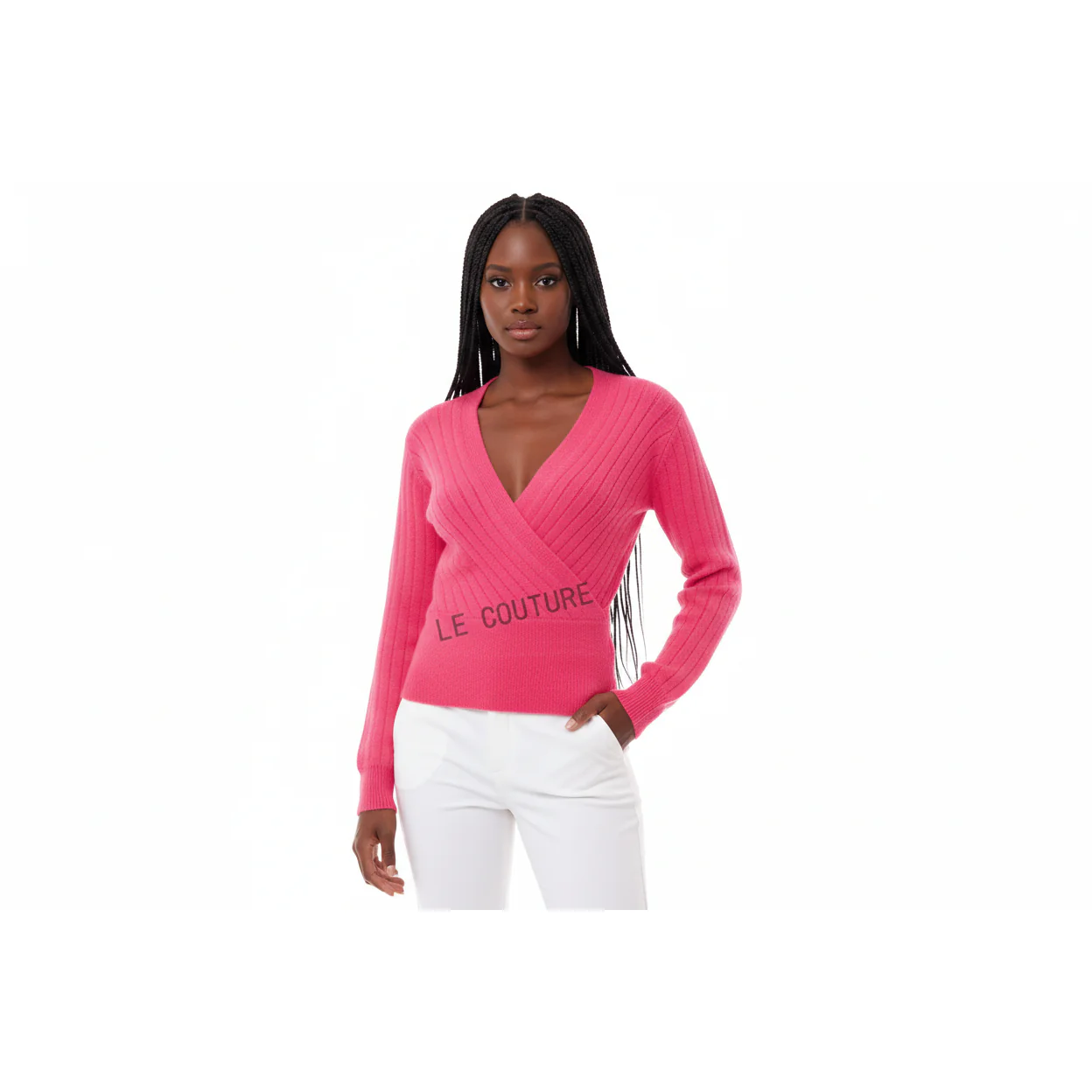 Sexy Knitted V-Neck Top - Image 2