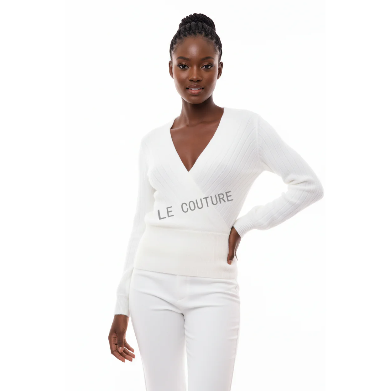 Sexy Knitted V-Neck Top - Image 4