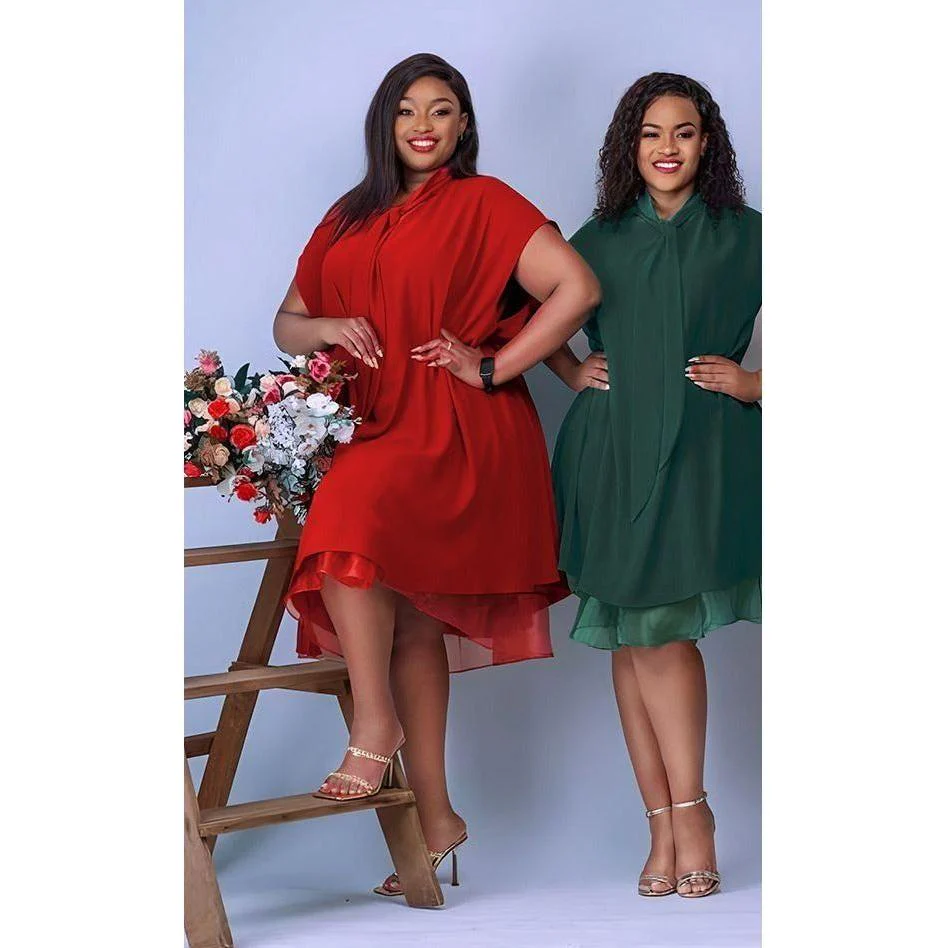Round Neck Plus Size Dress - Image 2