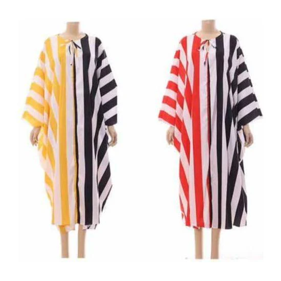 Sexy Long Sleeve Striped Dress - Image 2