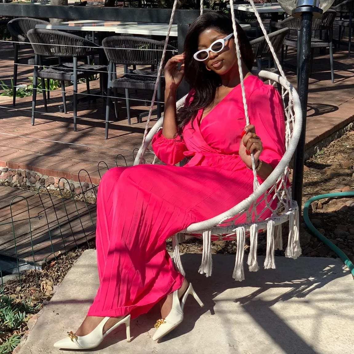 Sexy Pleated V-Neck Jumpsuit - Image 6