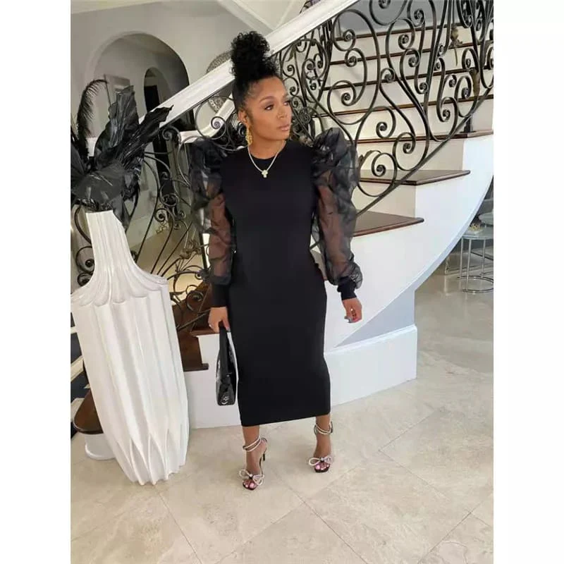 Sexy Puff Sleeve Women Dress - Image 2