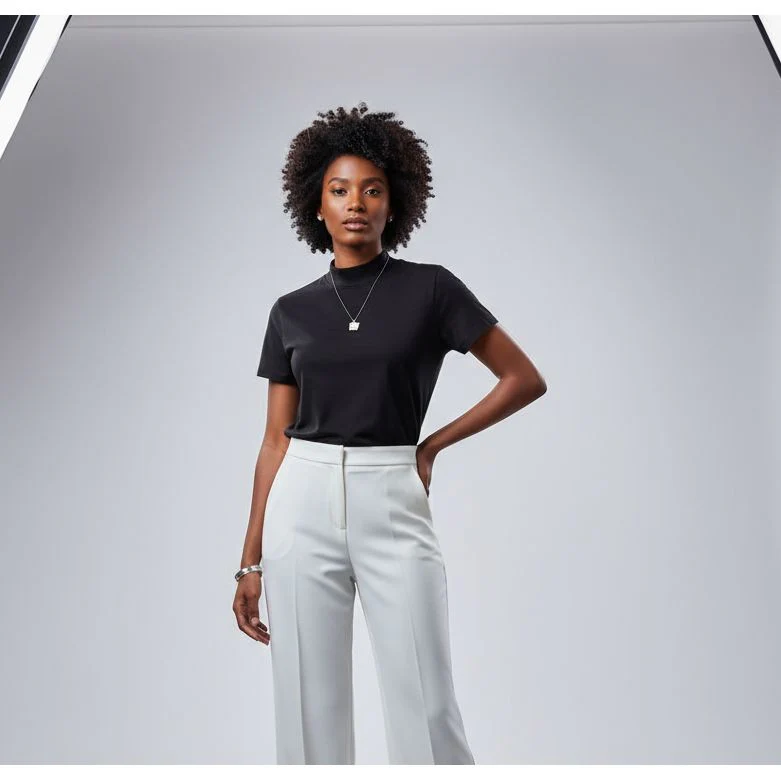 Sexy Pullovers Turtleneck Sleeveless T-Shirts Tops - Image 2