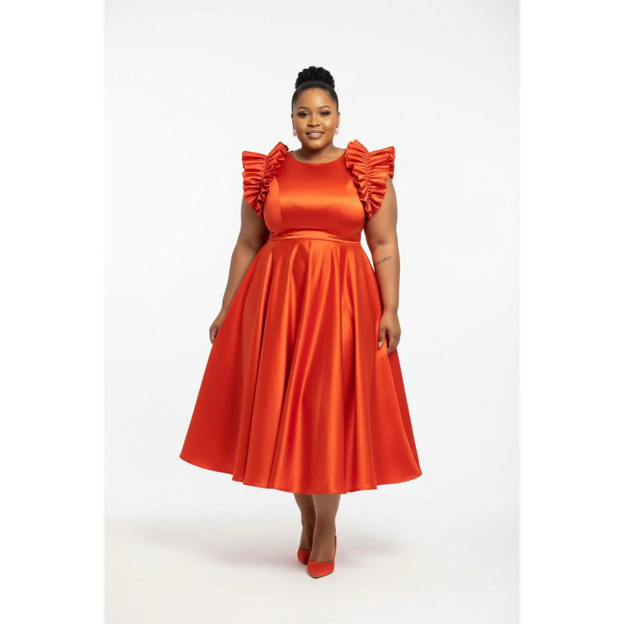 Sexy Round Neck Puff Shoulder Dress. - Image 3