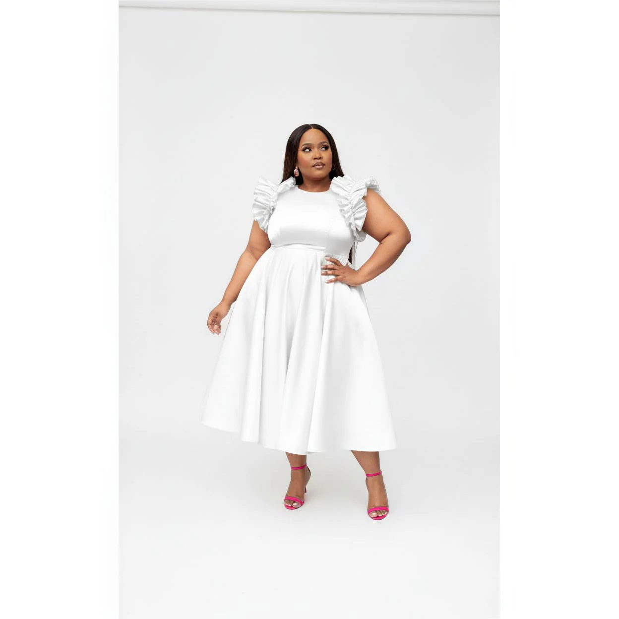 Sexy Round Neck Puff Shoulder Dress. - Image 4
