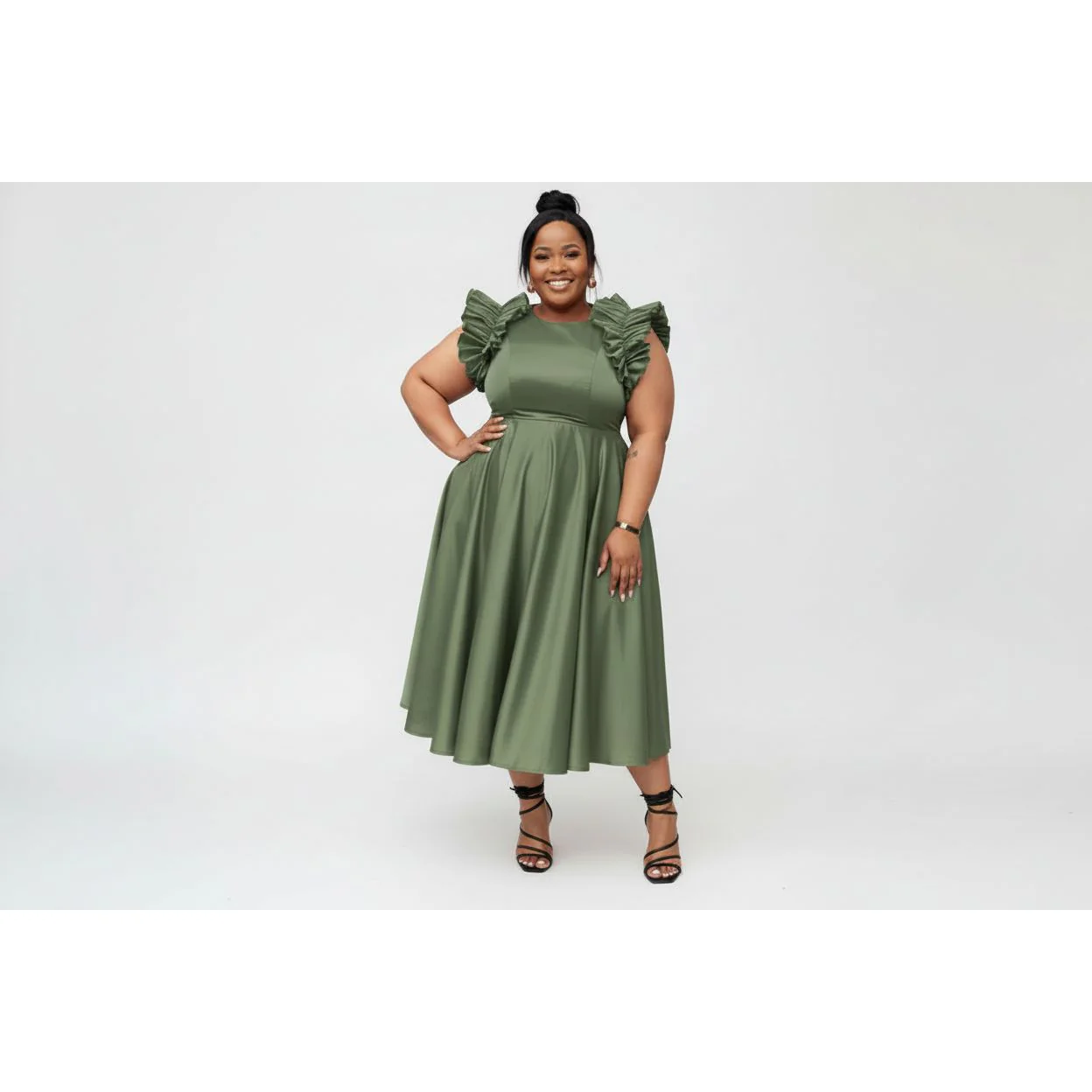 Sexy Round Neck Puff Shoulder Dress. - Image 5