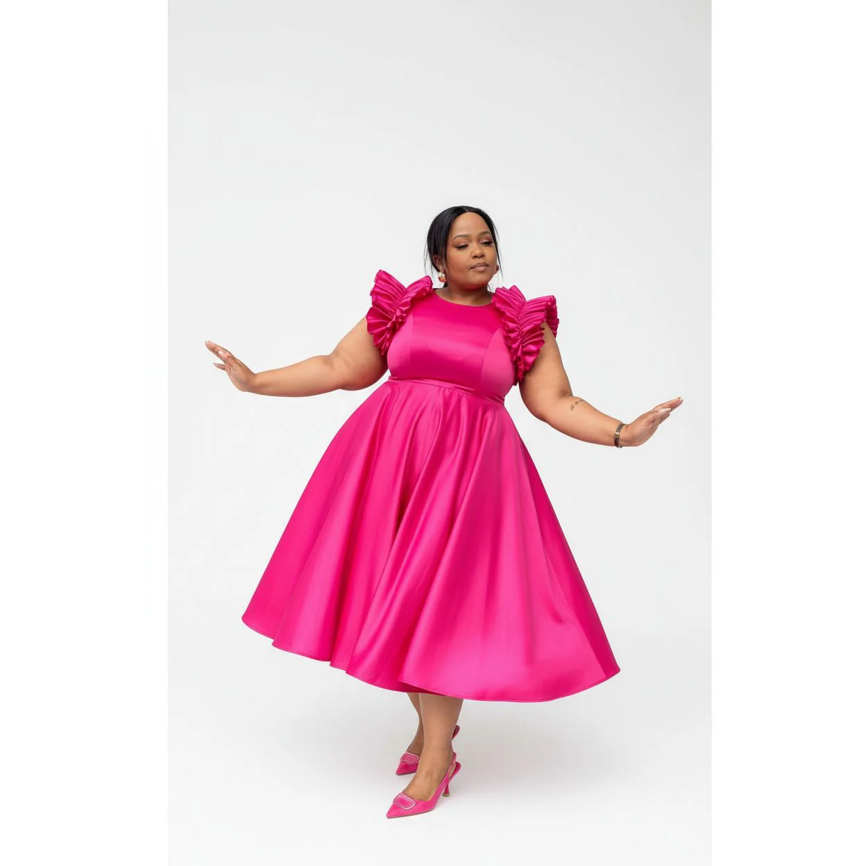 Sexy Round Neck Puff Shoulder Dress. - Image 6