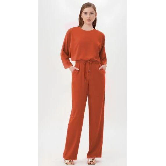 Sexy Round Neck Top and Loose Pant Set - Image 4