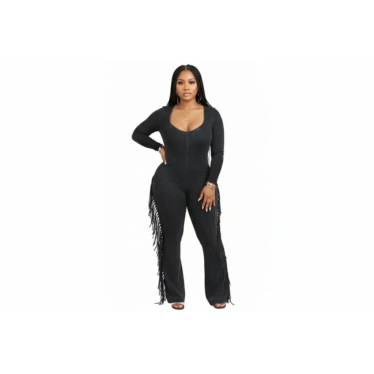 Sexy Ruffled Side Jumpsuit