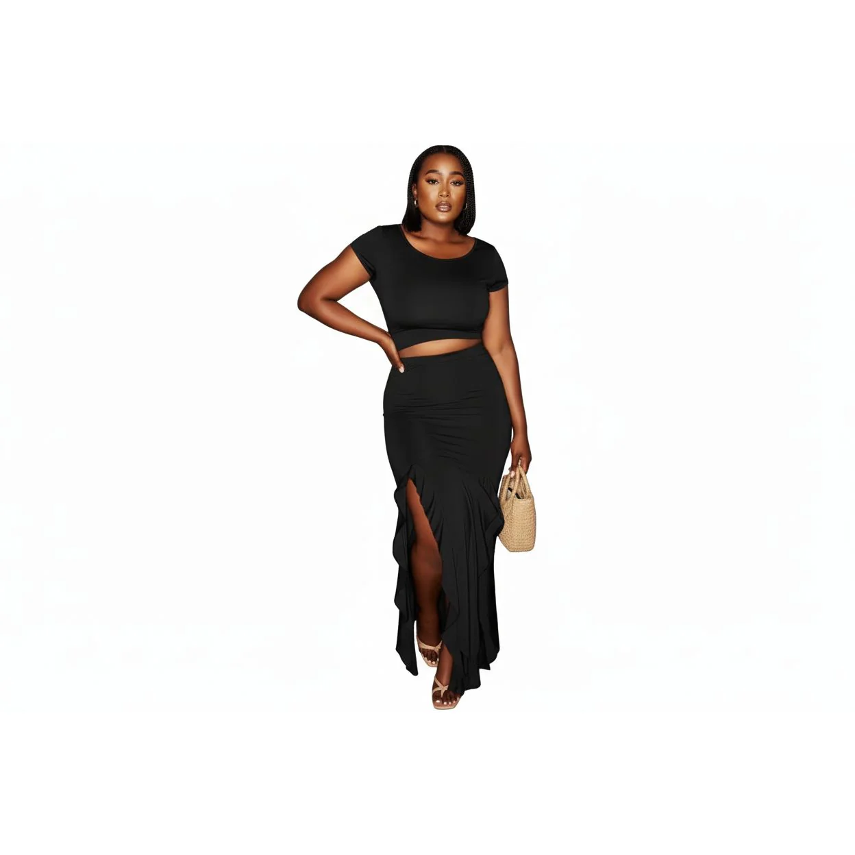 Sexy Ruffled Skirt and Top Set - Image 2