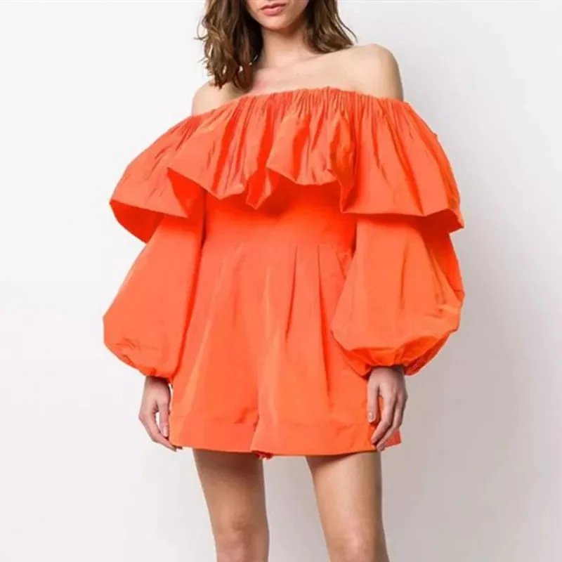 Sexy Ruffles Slash Neck Jumpsuit - Image 3