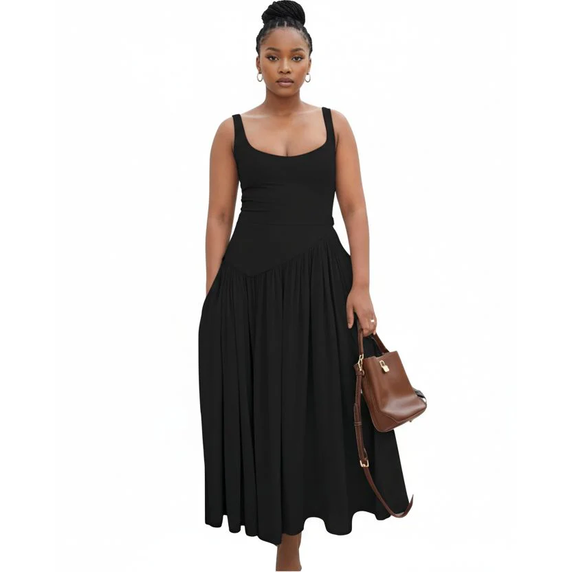 Sexy Sleeveless Baby doll Maxi Dress