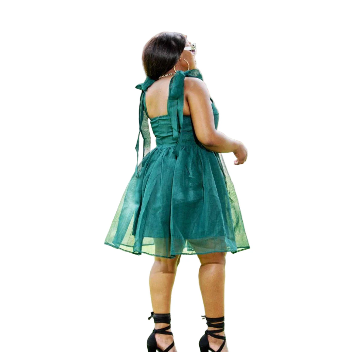 Plain Sexy Sleeveless Lace Dress. - Image 3